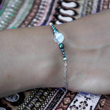 Bracelet en argent, quartz blanc ou rose, Origin'C