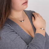 Bracelet en argent, quartz blanc ou rose, Origin'C