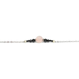 Bracelet en argent, quartz blanc ou rose, Origin'C