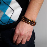 Bracelet homme en argent, œil de tigre, Origin'C