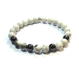 Bracelet homme en argent, hématite et howlite, Origin'C