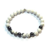 Bracelet homme en argent, hématite et howlite, Origin'C