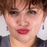 Boucles en argent, apatite et labradorite, Origin'C