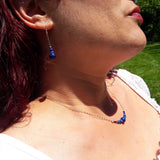 Boucles en argent, bleu lapis-lazuli, Origin'C