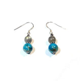 Boucles en argent, apatite et labradorite, Origin'C