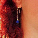 Boucles en or ou argent, lapis-lazuli ou amazonite, Origin'C