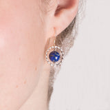 Boucles ellipses, argent et lapis-lazuli bleu, Origin'C