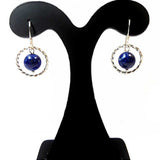 Boucles ellipses, argent et lapis-lazuli bleu, Origin'C