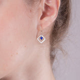 Boucles argent en losange bleu lapis, Origin'C