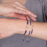 Bracelet argent, lapis bleu ou hématite grise, Origin'C