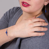 Bracelet en argent, bleu lapis-lazuli, Origin'C