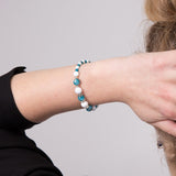 Bracelet argent, apatite bleue et howlite, Origin'C