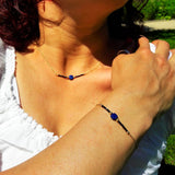 Bracelet en or, lapis bleu et spinelle noir, Origin'C