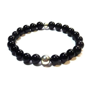 Bracelet homme en argent, onyx noir, Origin'C