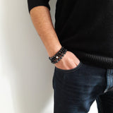 Bracelet homme en argent, onyx noir, Origin'C