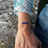 Bracelet en or ou argent, lapis-lazuli ou amazonite, Origin'C