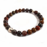 Bracelet homme en argent, jaspe œil de fer, Origin'C