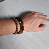 Bracelet homme en argent, jaspe œil de fer, Origin'C