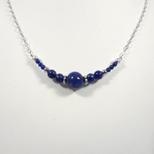 Collier en argent, bleu lapis-lazuli, Origin'C