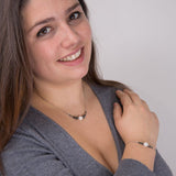 Collier en argent, quartz blanc ou rose, Origin'C