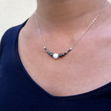 Collier en argent, quartz blanc ou rose, Origin'C