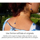 Collier fin, argent ou or, pierres au choix, Origin'C